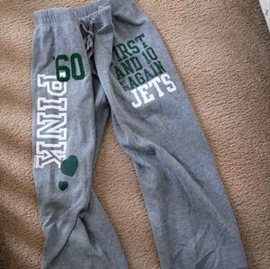 Vintage Y2K Victoria Secret Logo Cropped Sweat pants Lounge VS Rare Oversized M